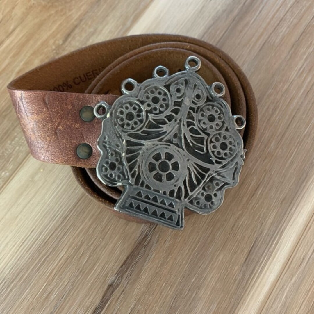 Vintage Soho Belts W/Silver Tree Buckle M DOUGLAS MAGNUS SANTA FE 925 Sterling Silver Vintage  main image 3