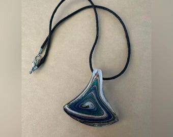 Vtg. Blown Glass Pendant Necklace