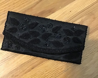 Vintage black  beaded clutch