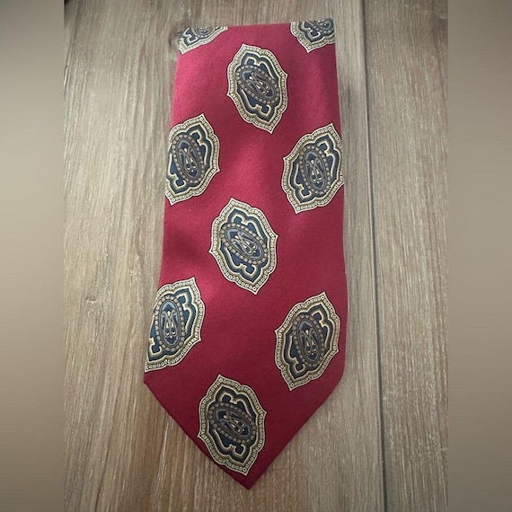 Cravate En Soie Vintage PIERRE CARDIN - Motif Floral Multicolore - Fabriquée En France - Occasion