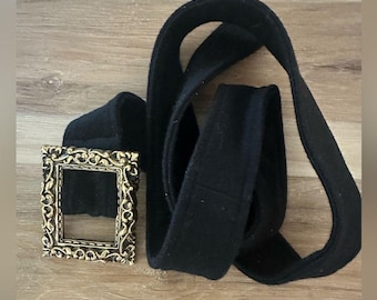 Vintage 60s Glass Metal Belt / 1960s Chain Link Belt / Black  display picture 3