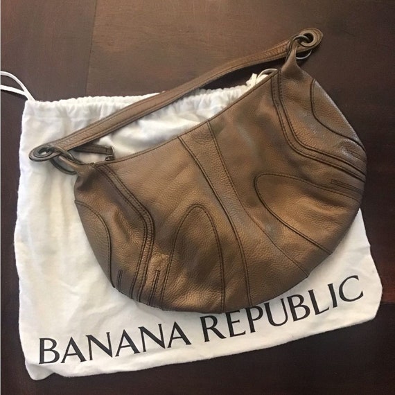 Banana Republic 2005 Bronze Metallic Hobo Bag W dust Bag Etsy Canada