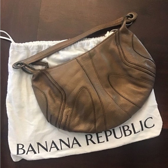 Banana Republic 2005 Bronze Metallic Hobo Bag w/Du