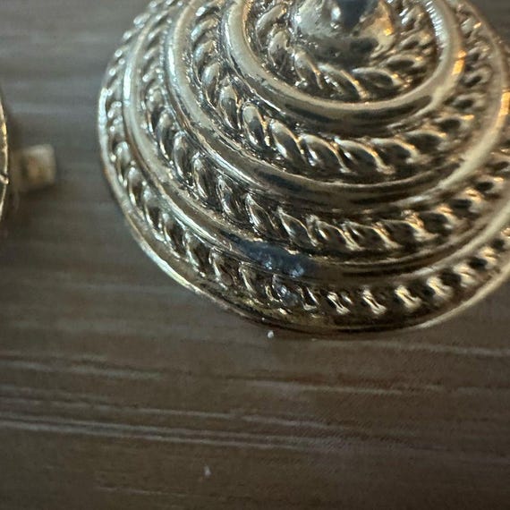 Sarah Coventry Signed Coiled Button Earrings - image 2