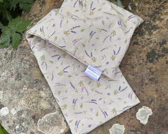 Wheat bag spare washable replacement cover. Lavender flower print new removable case for wheat bags, interchangeable wheat bag sleeve