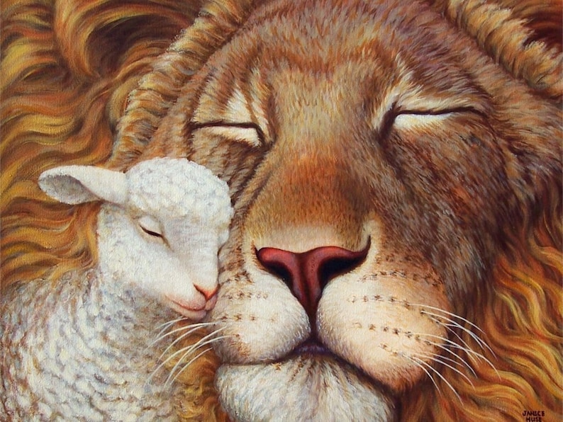 Counted Cross Stitch Pattern The lion and the lamb | Etsy
