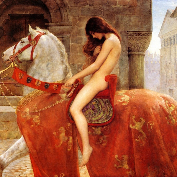 Schema punto croce "Lady Godiva di John Collier"