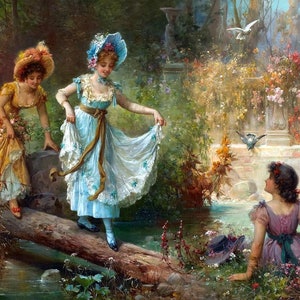 Counted Cross Stitch Pattern &quot;Three sisters, Hans Zatzka&quot;