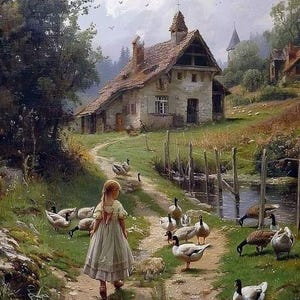Counted Cross Stitch Pattern &quot;Geese at the pond 161-SD&quot;