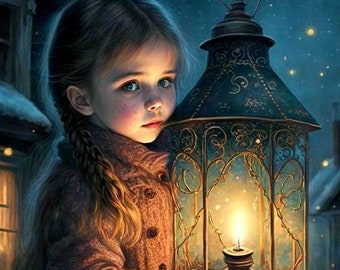 Counted Cross Stitch Pattern "Girl with a Lantern 38"