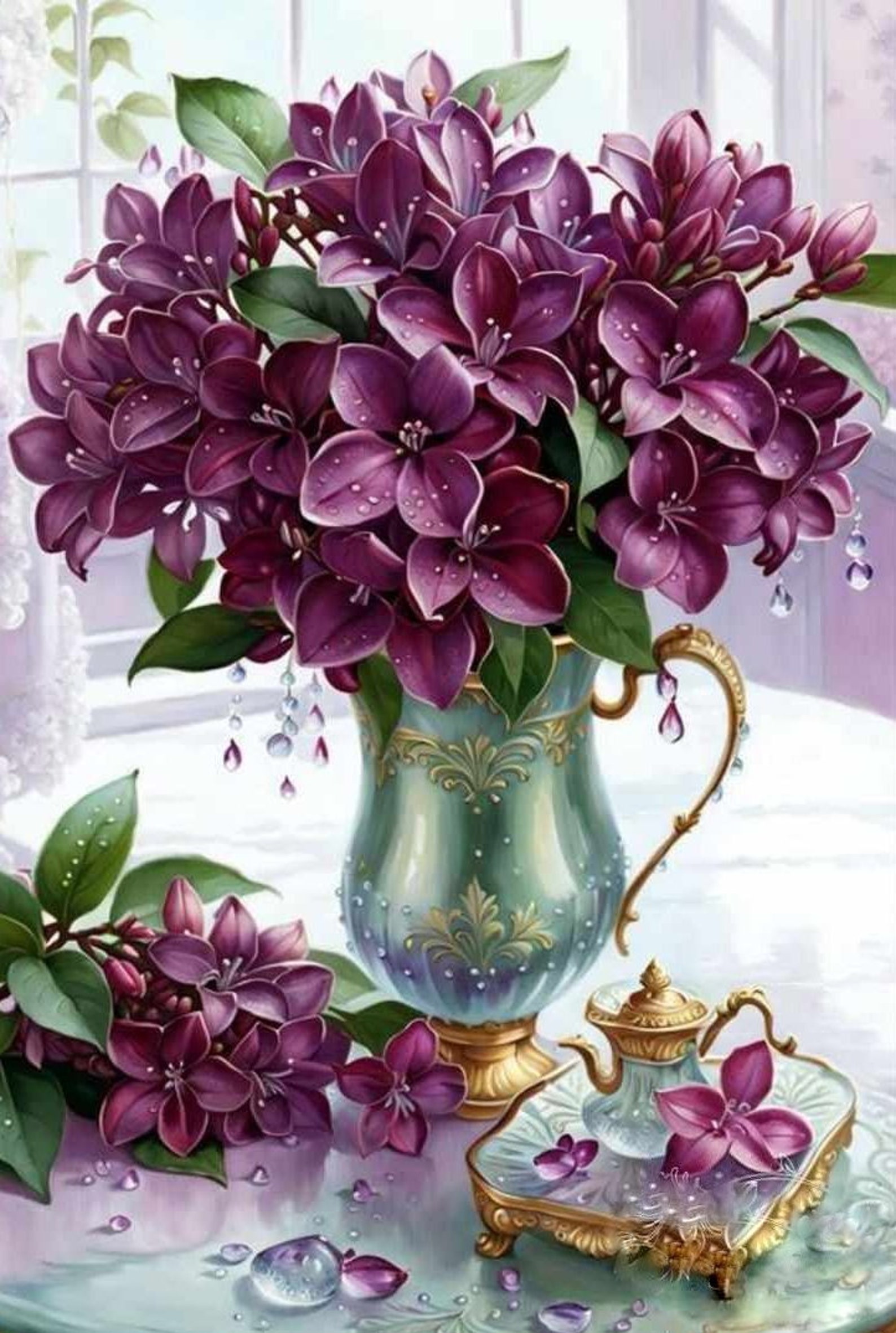 Counted Cross Stitch Pattern "lilac in a Vase 101" - Etsy
