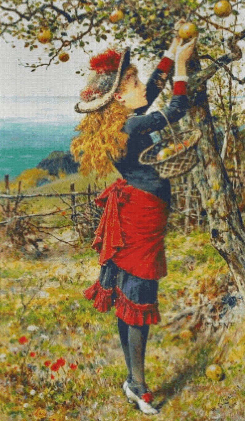 Counted Cross Stitch Pattern apples Etsy