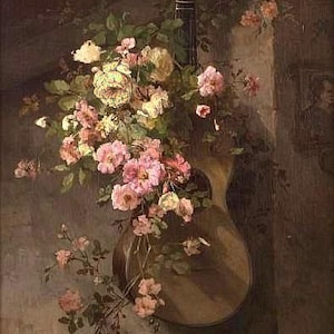 Counted Cross Stitch Pattern &quot;Roses and guitar&quot;
