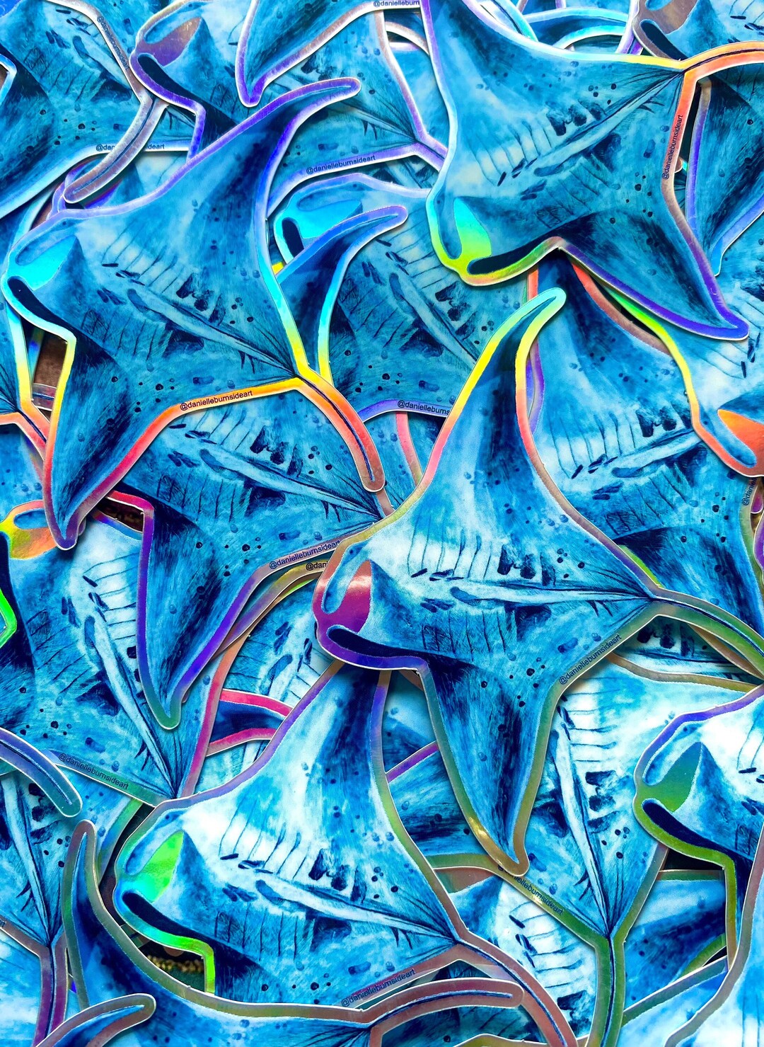 Manta Ray Sticker Painted in Hawaii by Danielle Burnside Art - Etsy