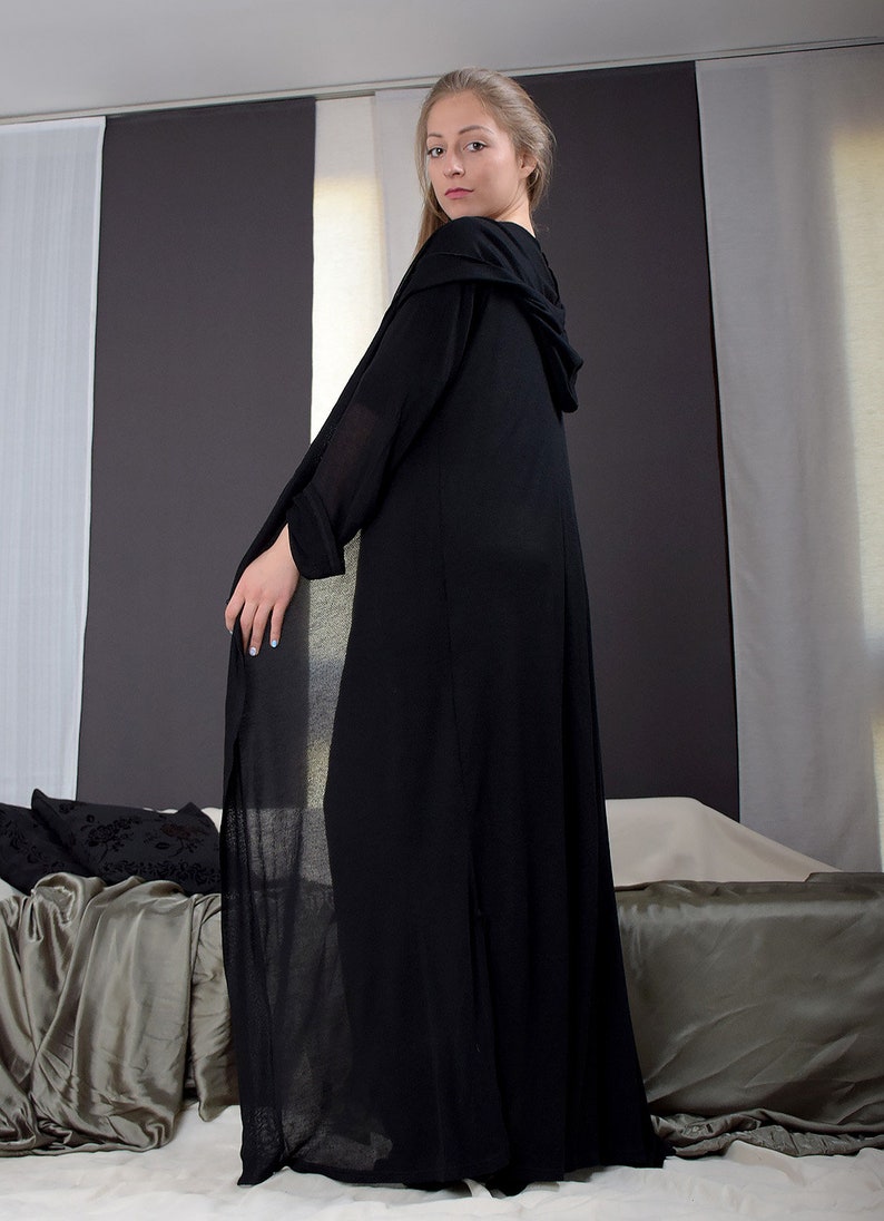 long black mesh robe