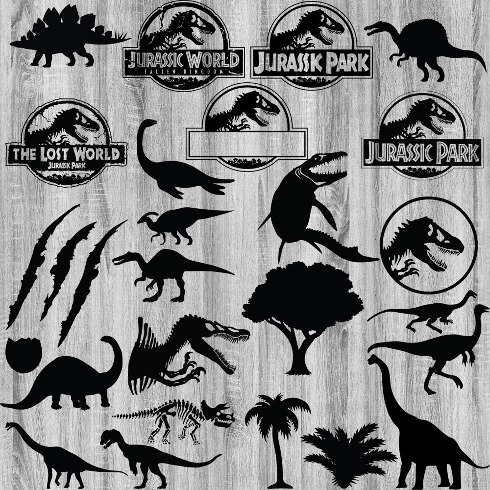 Jurassic Park Bundle SVG Dinosaur Svg Bundle Jurassic Font Etsy