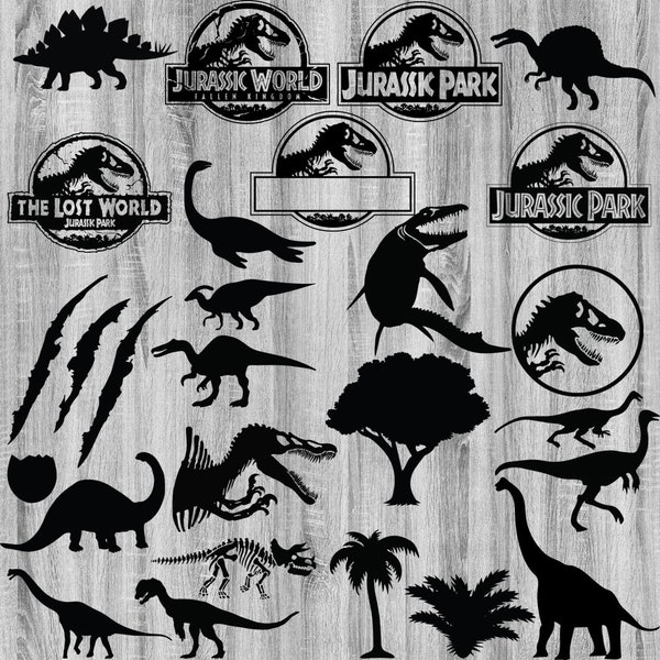Jurassic Park Bundle SVG, Dinosaur Svg Bundle, Jurassic Font Svg, Jurassic Park Cut File, Jurassic Park Clip Art Jurassic Trip Svg