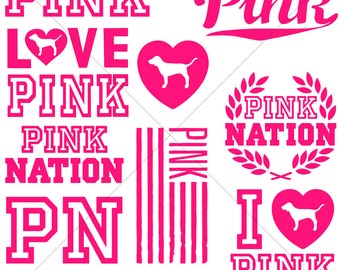 Love of Pink SVG Bundle, Nation, A Pink Dog, svg, png, dxf, eps