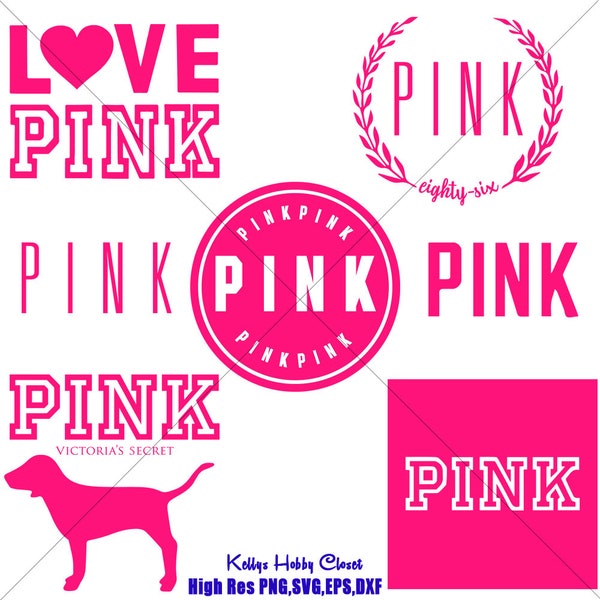 Love Pink, Love Pink SVG Bundle, Love Pink Clip Art Bundle, Love Pink, Pink Nation, Love Pink Dog, svg, svg, png, dxf, eps