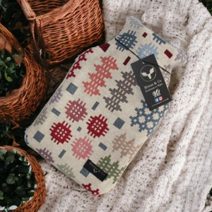 Handmade Welsh Tapestry Hot Water Bottle with Cover