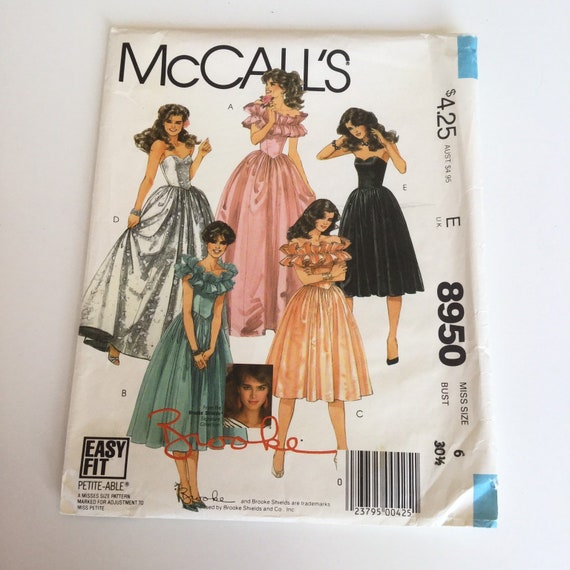 Uncut Formal Dress Sewing Pattern Wedding Formal Gown Ruffles Etsy