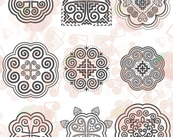 Arquivos digitais Hmong, Pacote 39, JPEG, PNG, Download digital