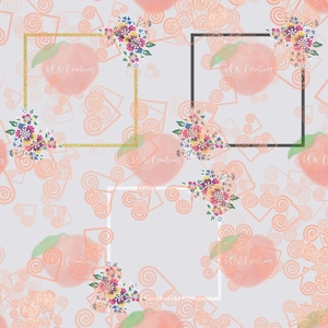 Border 4, Thai Li Loos floral, Square, Color, JPEG, PNG, Digital Download