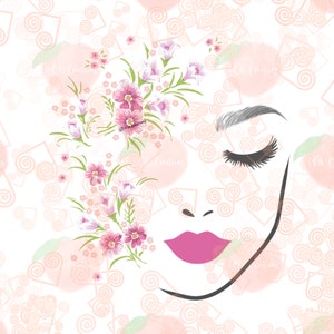 Woman Face - Line Art 5, JPEG, PNG, Digital Download