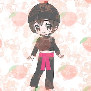 Chibi, Hmong Boy 4, JPEG, PNG, Digital Download
