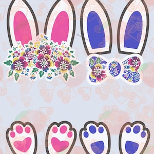 Easter Bunny Set 2 – Hmong Inspired, JPEG, PNG, Digital Download