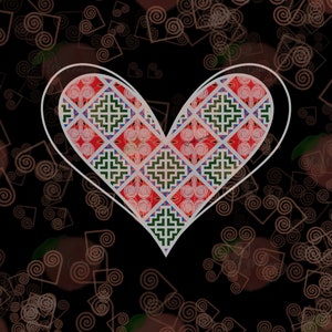 Dubbel hart: ontwerp 4. JPEG, png. Digitaal bestand.