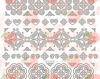 Hmong Digital Files, Pack 6, JPEG, PNG, PDF, Digital Download
