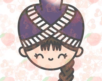 Hmong Girl, Purple Hat, Turban, JPEG, PNG, Digital Download