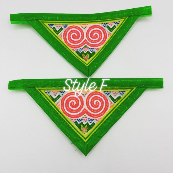 Hmong paj ntaub mos and paj natub qwj, (pnm, pnq), handmade. Swipe through photos for available options and pricing.