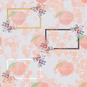 Border 3, Thai Li Loos floral, Rectangle, Color, JPEG, PNG, Digital Download
