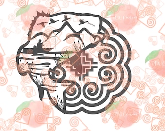 Fishing - Hmong Inspired, JPEG, PNG, Digital Download