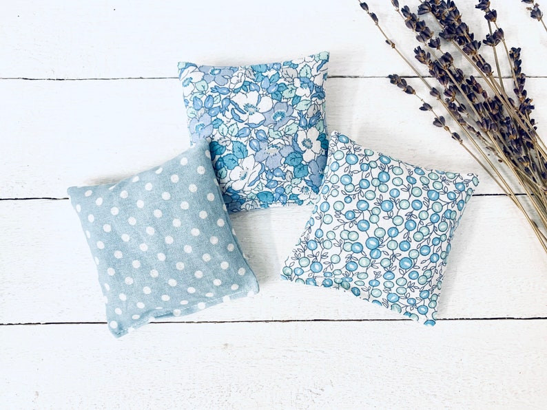 Lavender Sleep Pillows Drawer Sachets Bags Polka Dots Floral Set of 3