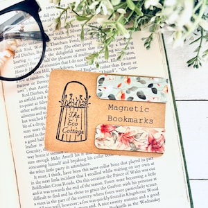 Vintage Floral Magnetic Bookmark Set: Book Lover Gift