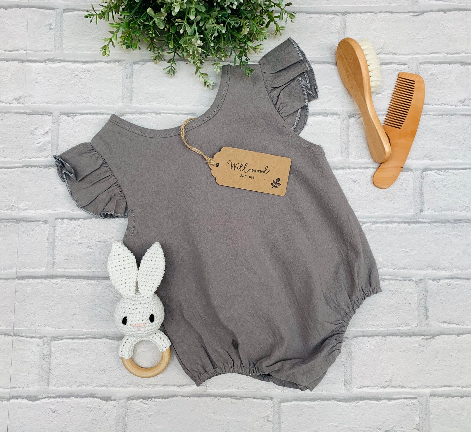 Organic Cotton Linen Baby Romper Bodysuit Age 06 months Etsy