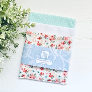 100% Cotton Hankies Handkerchief - Set Of 3 Pretty Polka Dots & Florals  - Gift