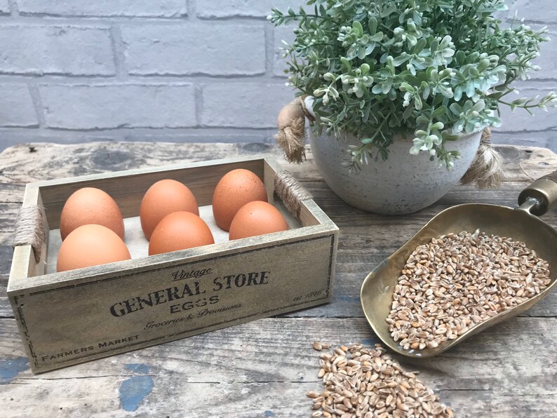 Vintage Rustic Country Style Wooden Egg Crate Tray Eggs Etsy
