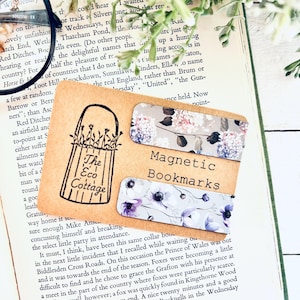 Floral Magnetic Bookmark Set: Hydrangea & Poppy Book Lover Gift