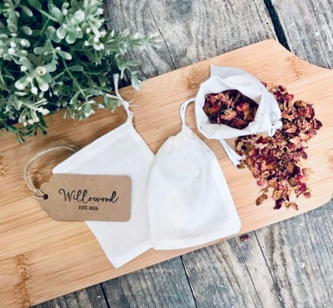 Plastic Free Organic Tea Bags - Reusable Fillable Cotton Cloth Teabags ...