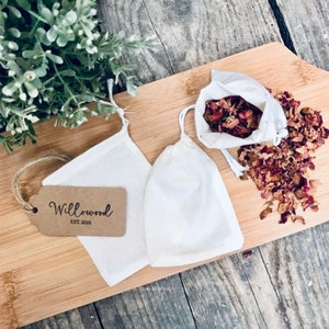 Plastic Free Organic Tea Bags - Reusable Fillable Cotton Cloth Teabags Coffee Bags