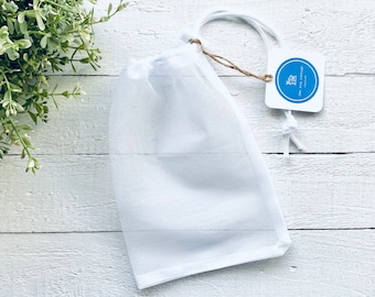 Wash Bag - Laundry Bag - For Washable Makeup Pads Cloths & Soap Nuts - Net Mesh Washing Bag Storage Bag Drawstring