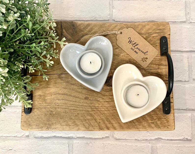 Ceramic Heart Tea Light Candle Holder Tealight White Etsy UK