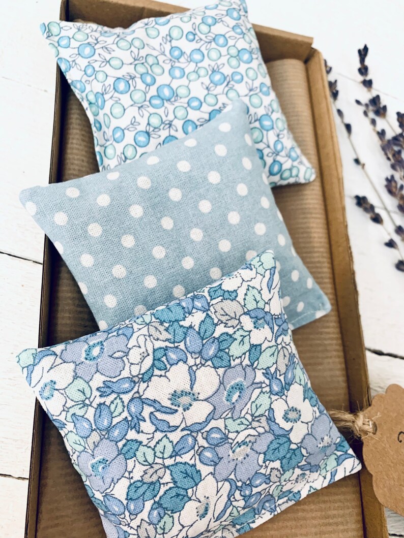 Lavender Sleep Pillows Drawer Sachets Bags Polka Dots Floral Set of 3