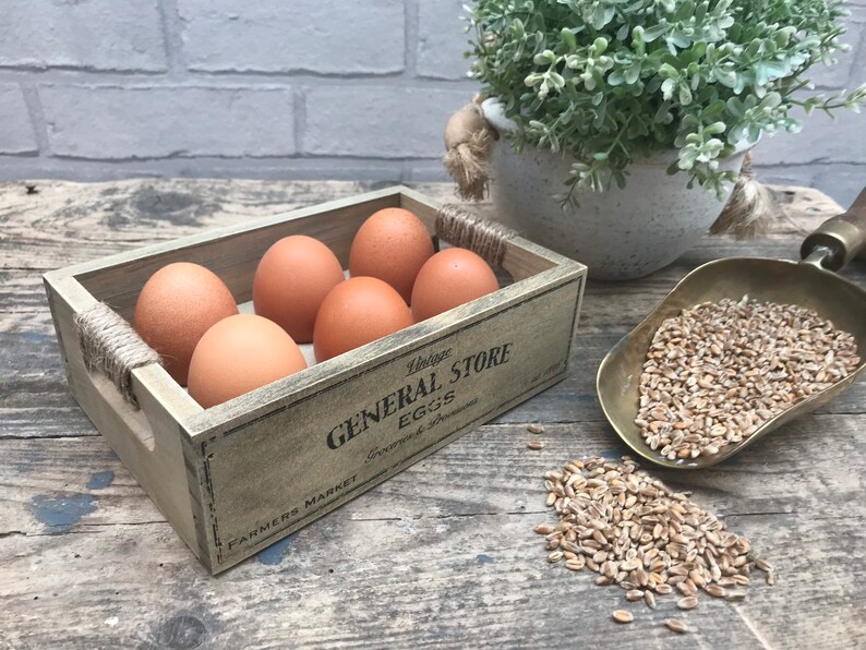 Vintage Rustic Country Style Wooden Egg Crate Tray Eggs Etsy