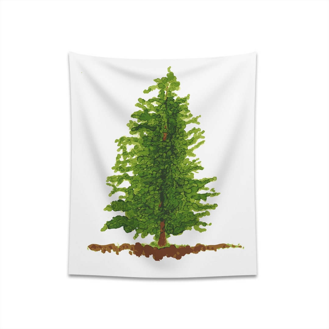 Pine Tree Tapestry Wall Hanging Pine Tree Decor Holiday Etsy