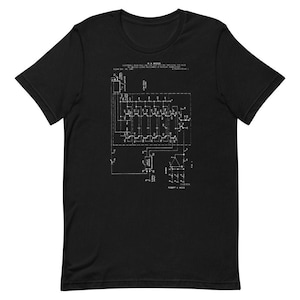 Original Analog Synthesizer Ladder Filter Patent Print T-Shirt, Modular Synth DJ Shirt, DJ Gift, Synth Nerd, Music Producer Gift